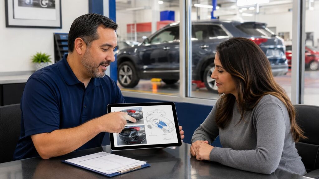 employee talking to customer